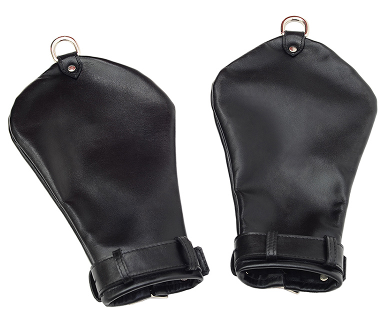 leather bondage gloves zip bon120 4